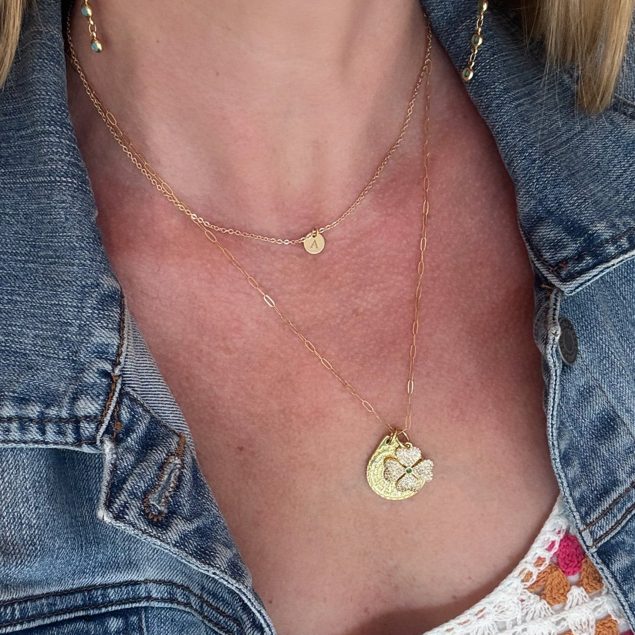 Engraved Tiny Initial Necklace