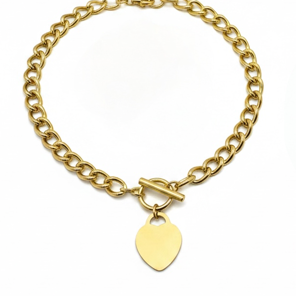 Engravable Goldie Heart Chain