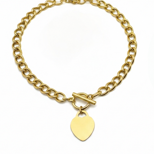 Engravable Goldie Heart Chain