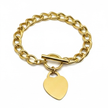 Engravable Goldie Heart Bracelet
