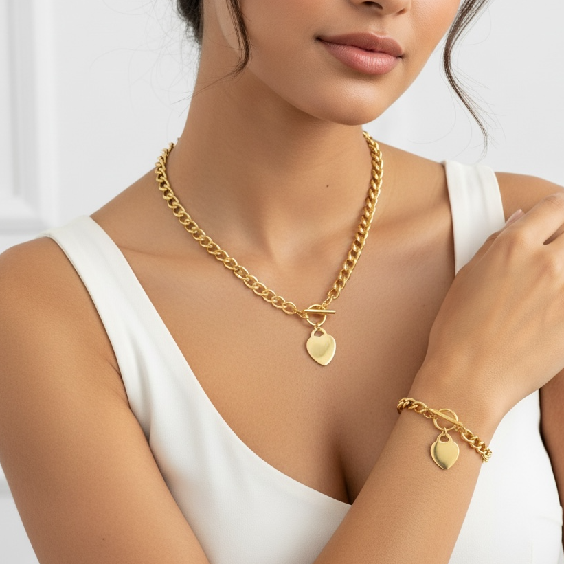 Engravable Goldie Heart Bracelet
