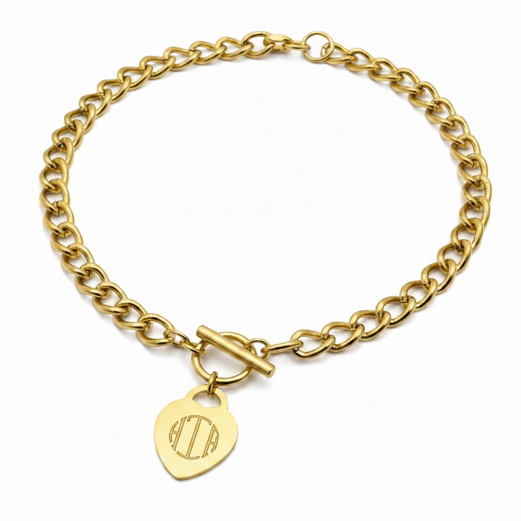 Engravable Goldie Heart Chain