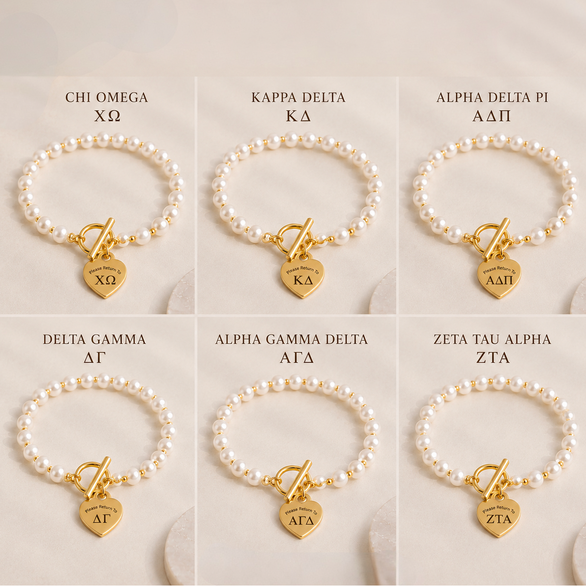“Please Return To” Sorority Bracelet