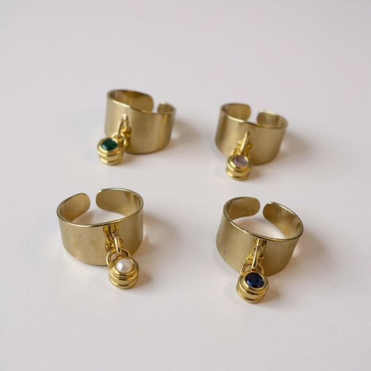 Birthstone Charm Ring