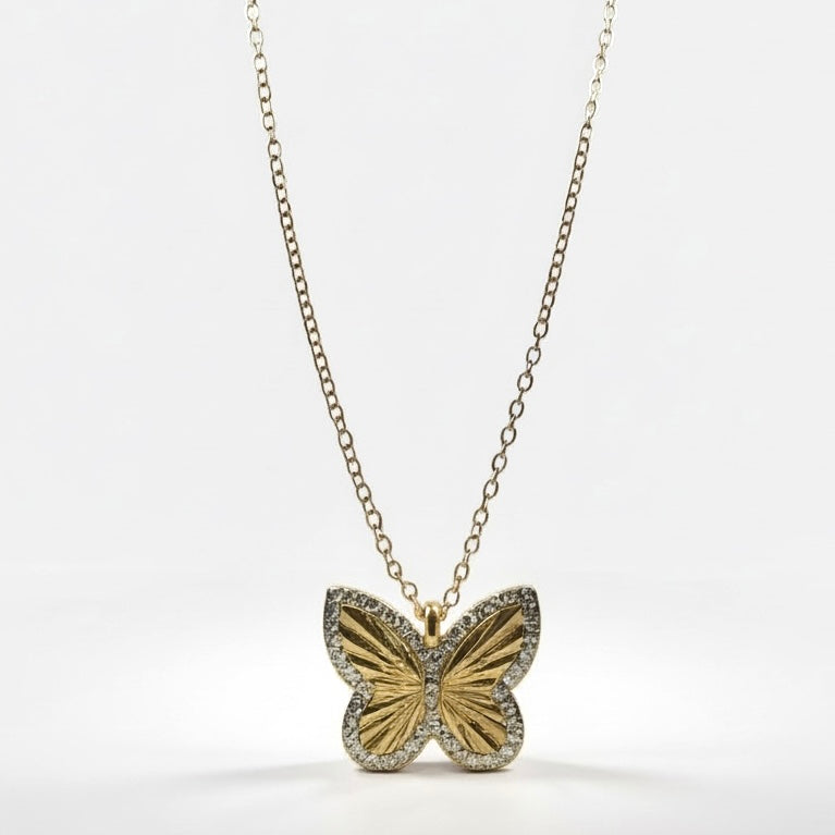 Fluted Butterfly Necklace