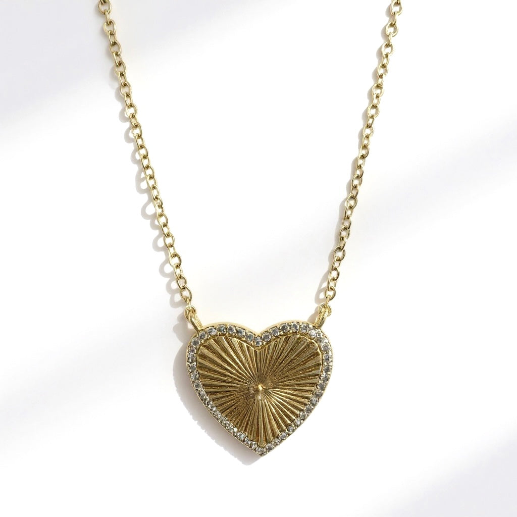 Fluted Heart Necklace