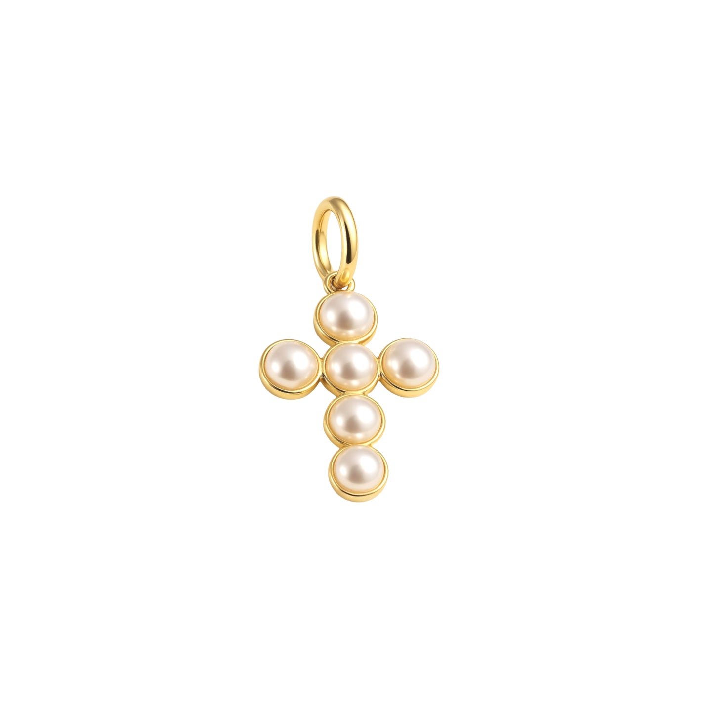 Baby Pearl Cross Charm