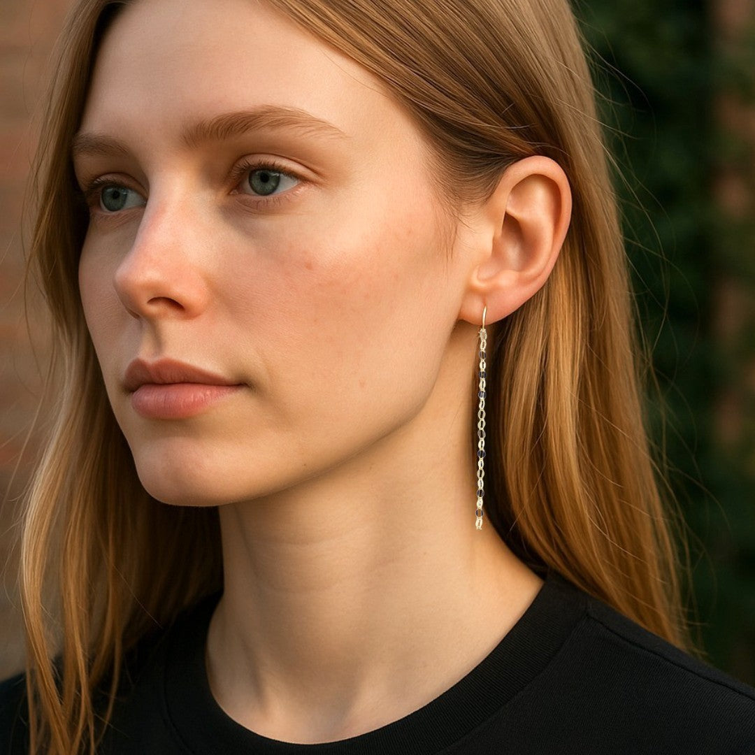 Shimmer Chain Threader Earrings