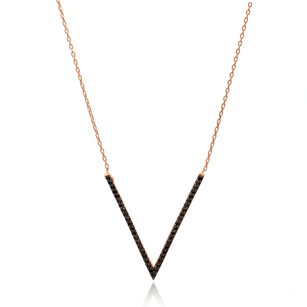 Black Diamond V Necklace